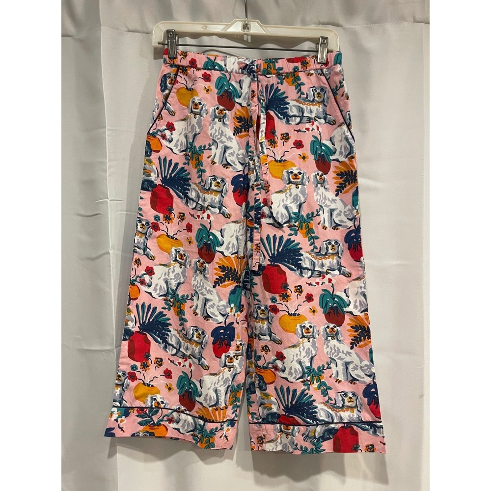 Printfresh Staffordshire Spaniel Pajama Pants Pink Cotton Poplin XXS New